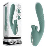 Evolved THRUST INTO ECSTASY - Green 21 cm USB Rechargeable Thrusting & Rotating Vibrator - Mr and Mrs D's